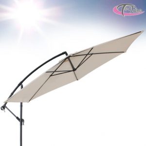 Aluminium zweefparasol 350 cm beige + UV-bescherming 400622