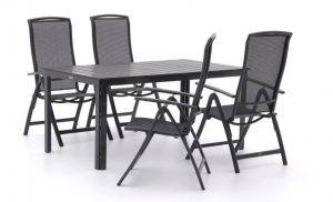 R&S Design CapriBravo 160cm dining tuinset 5-delig verstelbaar