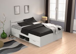 Tweepersoonsbed Alpha 140x200cm - wit