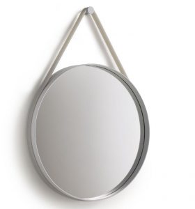 hay strap spiegel ø 50 cm - grijs