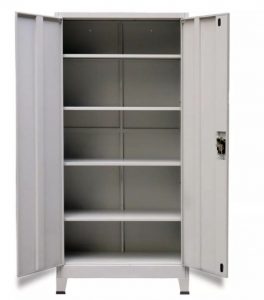 vidaXL Kantoorkast met 2 deuren staal 90x40x180 cm grijs