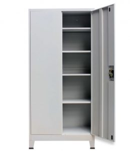 vidaXL Kantoorkast met 2 deuren staal 90x40x180 cm grijs