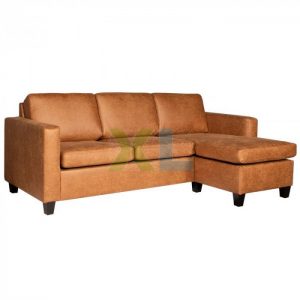 Loungebank Swing chaise longue rechts | stof Missouri cognac 03 | 2,08 x 1,36 mtr breed