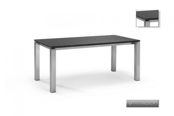 Nvt Eettafel-Tuintafel 180 x 90 x 75 cm Stavanger - RVS-Natuursteen - Studio 20