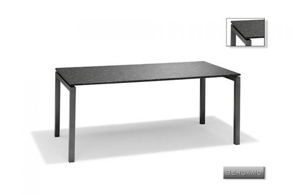 Nvt Eettafel-Tuintafel 220 x 90 x 75 cm Bergamo - RVS-Natuursteen - Studio 20