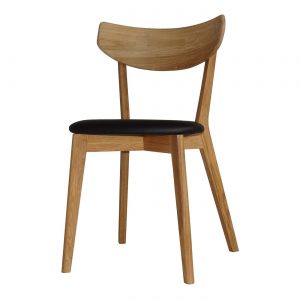 Nordiq Ami Chair - Houten eetkamerstoel - Zwarte bekleding - vintage design stoel eiken zwart