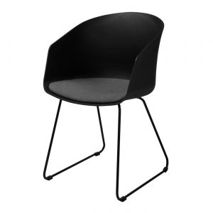 Artichok Kuipstoel Hugo - Zwarte eetkamerstoel - zwarte strakke moderne comfortabele eetkamerstoel met zitting