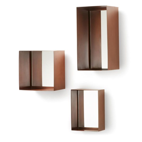 LaForma Clifton - Metalen spiegelset - Koper - spiegels (set van 3)