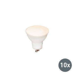 Set van 10 LED lamp GU10 240V 6,5W 450lm dimbaar