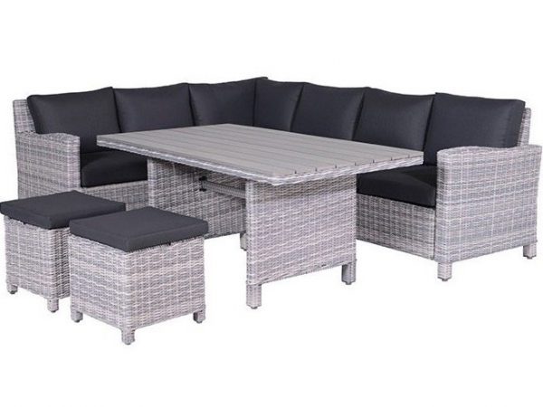 Vancouver hoek dining loungeset 5-delig links - licht grijs