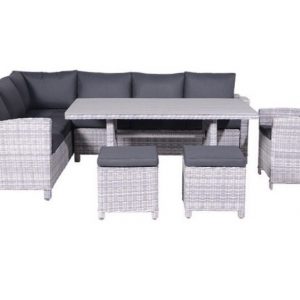 Vancouver hoek dining loungeset 6-delig links - licht grijs