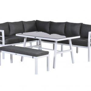 Blakes hoek dining loungeset 4-delig aluminium wit