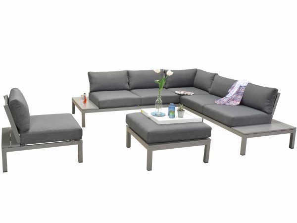 Annabella hoek loungeset 5-delig aluminium antraciet