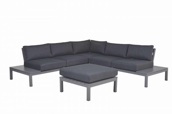 Annabella hoek loungeset 4-delig aluminium antraciet