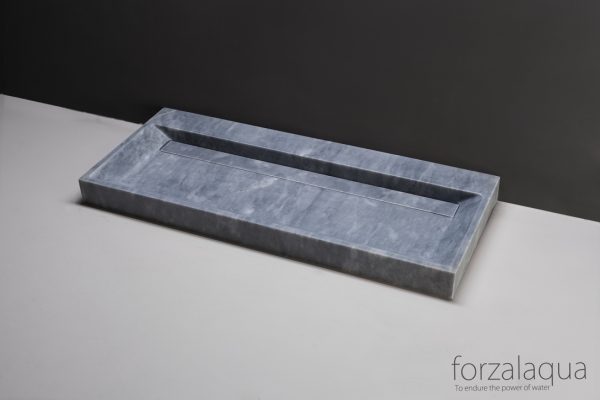 Forzalaqua Bellezza wastafel cloudy marmer gezoet 100x51,5x9cm zonder kraangat