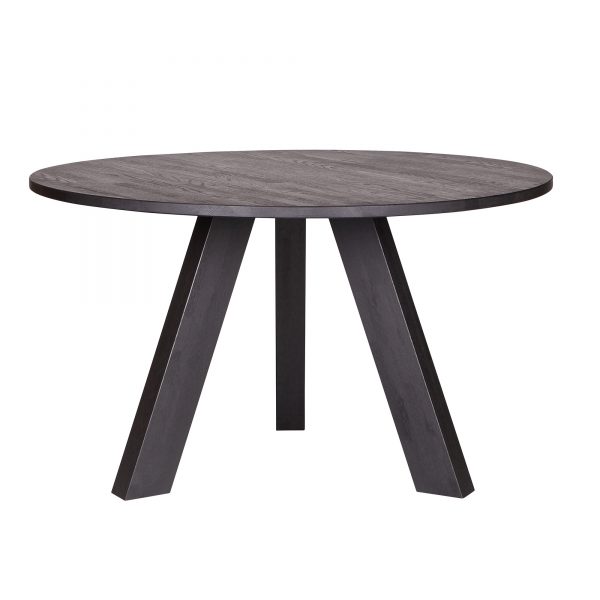 Woood Eettafel 'Rhonda' Eiken blacknight, 129cm, kleur Zwart