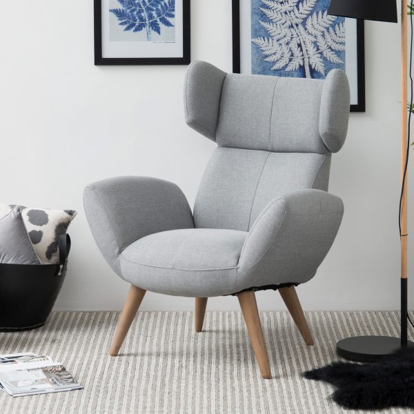 Fauteuil 'Mikkel' kleur lichtgrijs