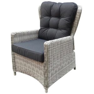 Marina verstelbare lounge stoel natural white grey + royal dark grey