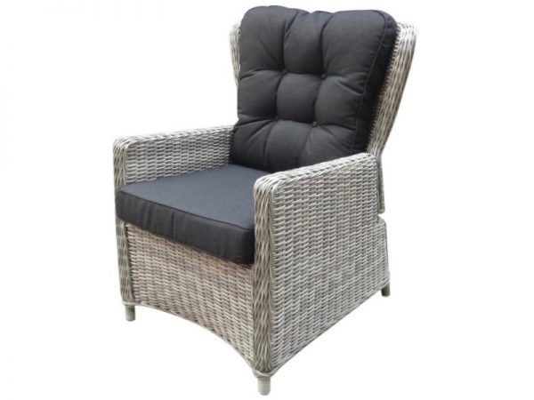 Marina verstelbare lounge stoel natural white grey + royal dark grey