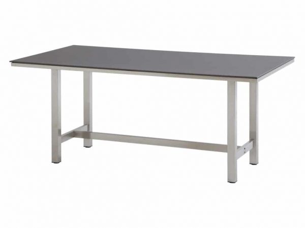 Rivoli tafel 170x95 RVS + Slimtop mid grey 4 Seasons Outdoor