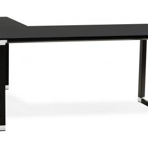 Kokoon Design hoekbureau 'Warner' glas, maat 160 x 170 cm, kleur Zwart