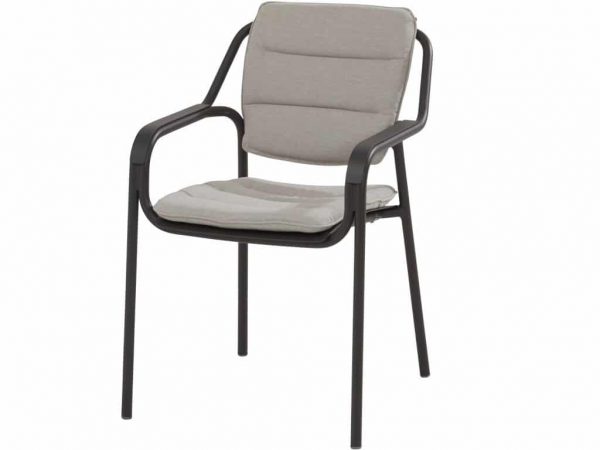 Eco met kussens stapelbare diningstoel aluminium antraciet