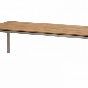 Goa dining tuintafel 220x95xH75 cm rvs naturel teak