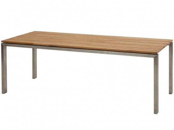 Goa dining tuintafel 220x95xH75 cm rvs naturel teak