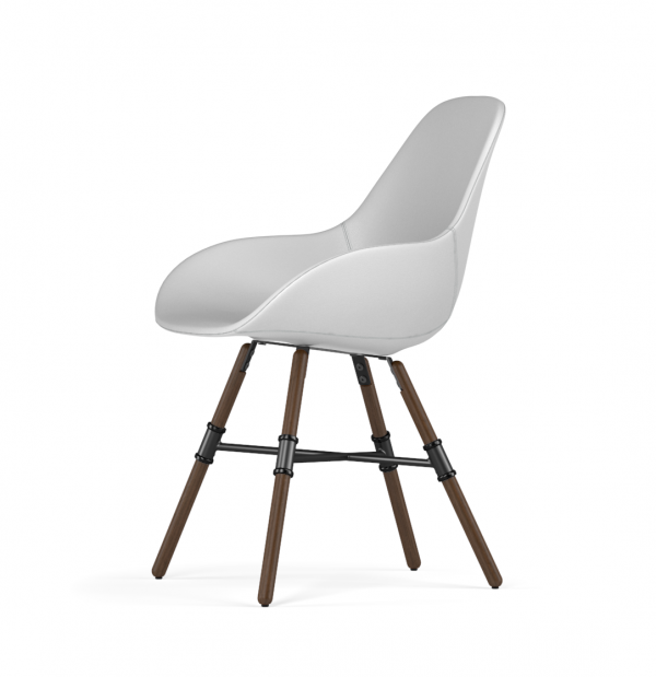 Kubikoff Giro stoel - Dimple POP shell - Kunstleer - Walnoten onderstel -