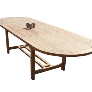 Ovaal uitschuifbare dining tuintafel 160-210x90xH76 cm teakhout bladdikte 4 cm