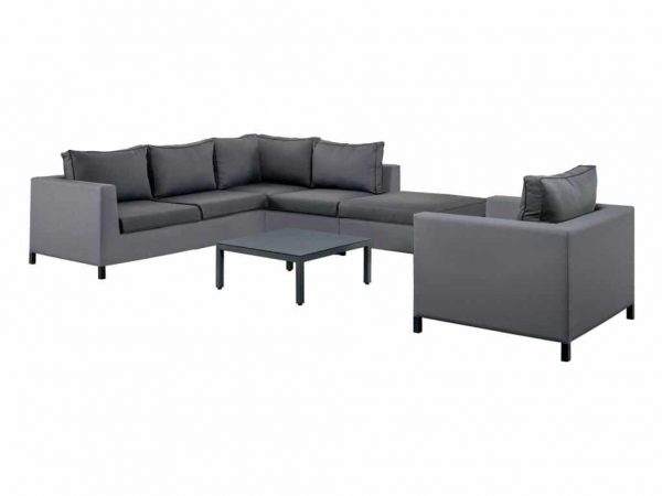 Menor chaise longue 5-delig antraciet