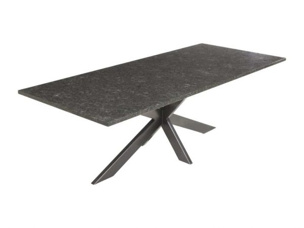 Berlijn dining tuintafel 240x100xH74 cm 3cm graniet pearl black satinado