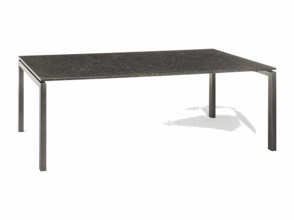 Bergamo dining tuintafel 160x90xH75 cm 2cm graniet pearl grey gezoet