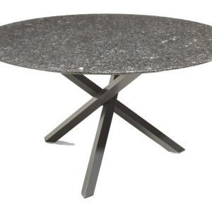 Gigi dining tuintafel120cm graniet pearl black satinado