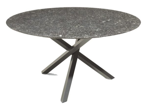 Gigi dining tuintafel120cm graniet pearl black satinado