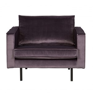 BePureHome Fauteuil 'Rodeo' Velvet Grijs