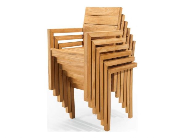 Nica dining tuinstoel stapelbaar teak