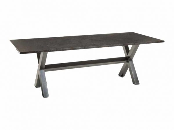 Marbella dining tuintafel 220x100 cm pearl black satinado 3 cm graniet