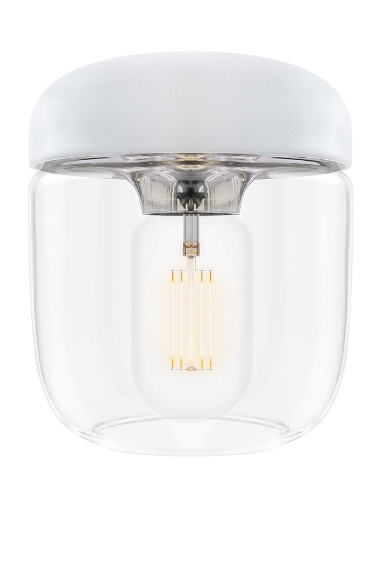 2104_acorn_white_polished_steel_1_1_1.jpg VITA lampen Acorn wit - Silicone en glas - Lamp - Scandinavische design lamp van VITA - Minimalistische witte hanglamp van glas met duurzaam silicone