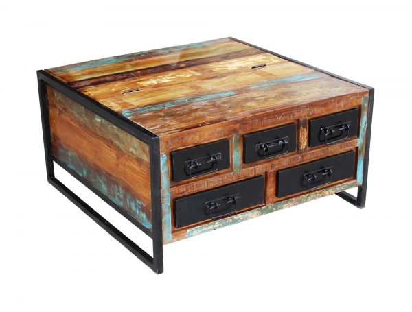Artistiq Salontafel 'Bali Vintage' multicolor met klep en laden