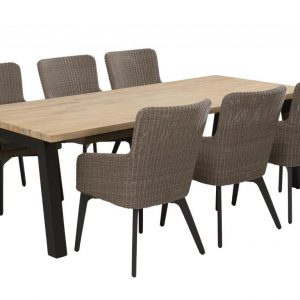 Derby Luxor dining tuinset 240x100xH76 cm 7-delig teak polyloom