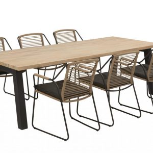 Derby Scandic dining tuinset 240x100xH76cm 7-delig rope teak