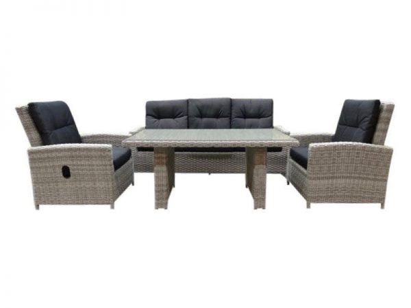 San Marino verstb. combi lounge dining set Natural white grey