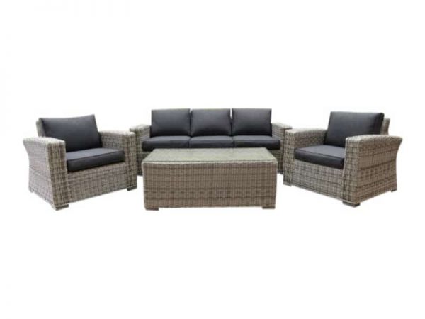 Mambo stoel-bank XL loungeset 4-delig wit grijs