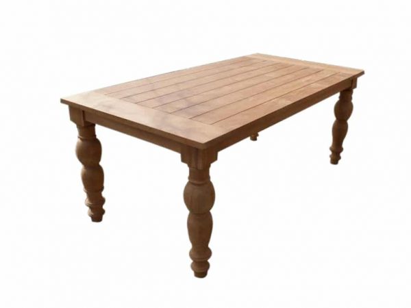 Amalia 180cm bolpoten tafel grade A teakhout