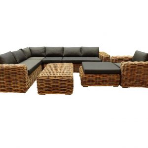 Sabuga hoek loungeset 7-delig naturel rotan