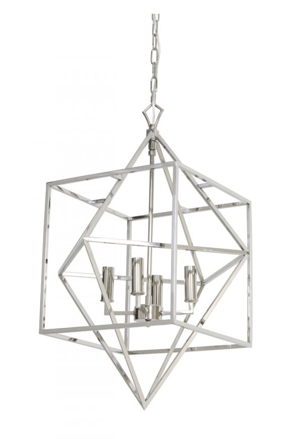 Light & Living Hanglamp 'Charelle' 4-Lamps, nikkel