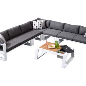 Exee hoek loungeset 6-delig wit aluminium