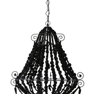 Light & Living Hanglamp 'Luca' kralen, hout zwart