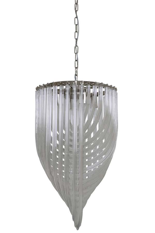 Light & Living Hanglamp 'Arabella' 4-Lamps, glas helder+nikkel